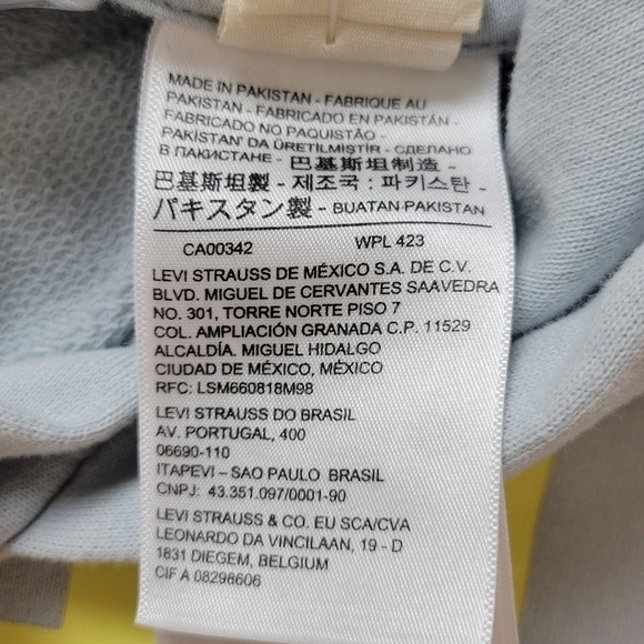 NWT Levi’s Cropped Logo Hoodie Light Blue Raw Hem Sweatshirt XS - Picture 9 of 10